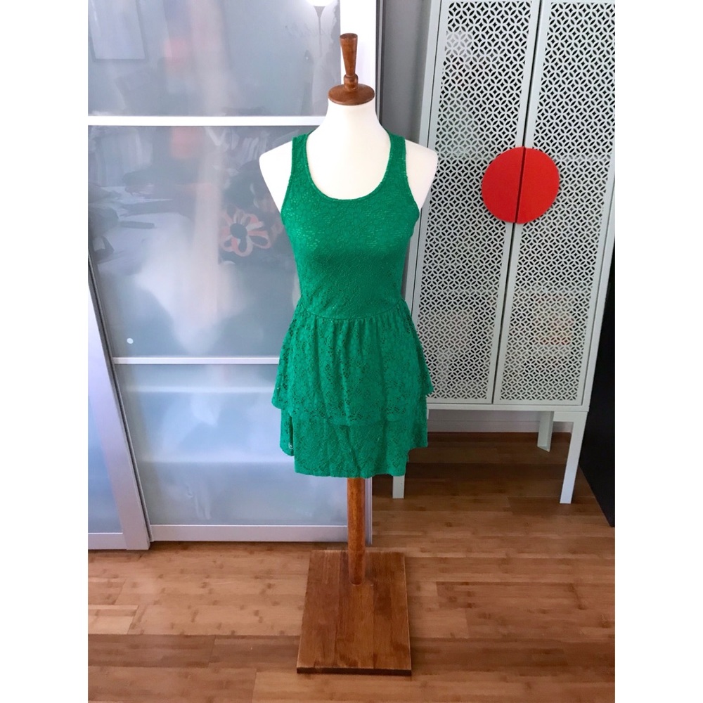 Gianni Bini Green Lace Peplum Dress